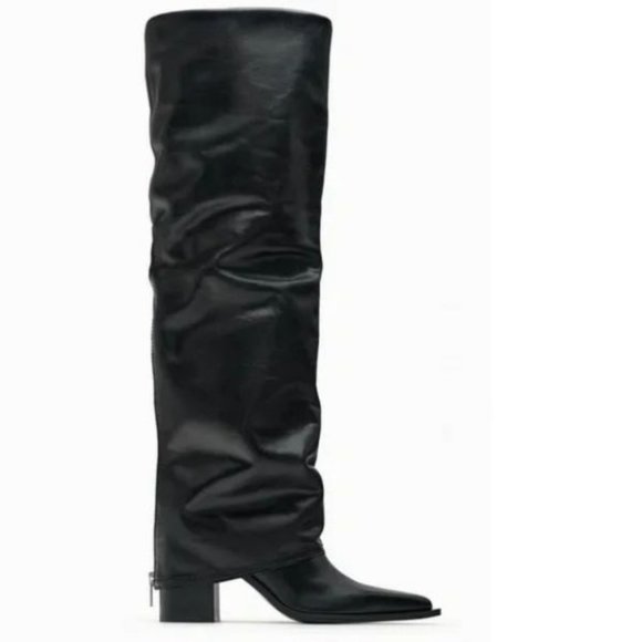 ZARA LEATHER GAITER BOOTS - Picture 6 of 12
